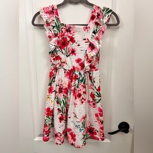 Speechless Pinks & Green White Eyelet Floral Dress Girls Size 10